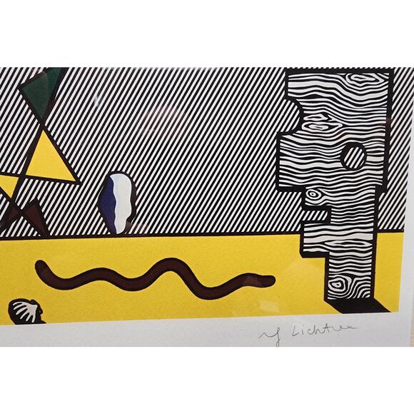 Roy Lichtenstein Figures 1977 Giclée Print Signed Plate Framed Pop Art 18x13 - Picture 4 of 8